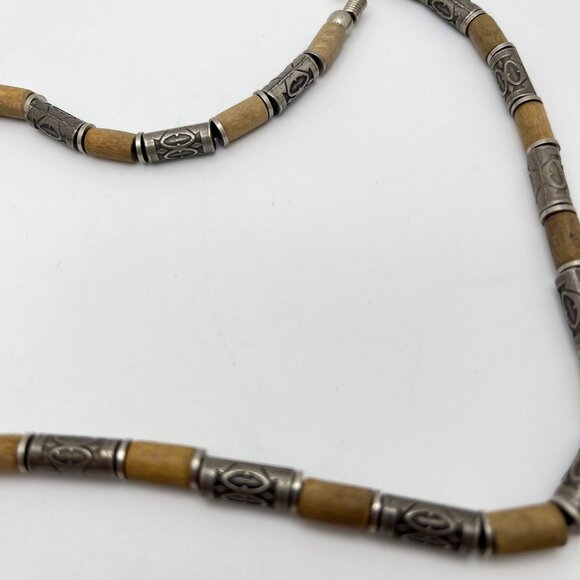 Vintage Beaded Necklace Tribal Design Beach Boho Surfer Hippie Unisex Jewelry - Picture 5 of 6